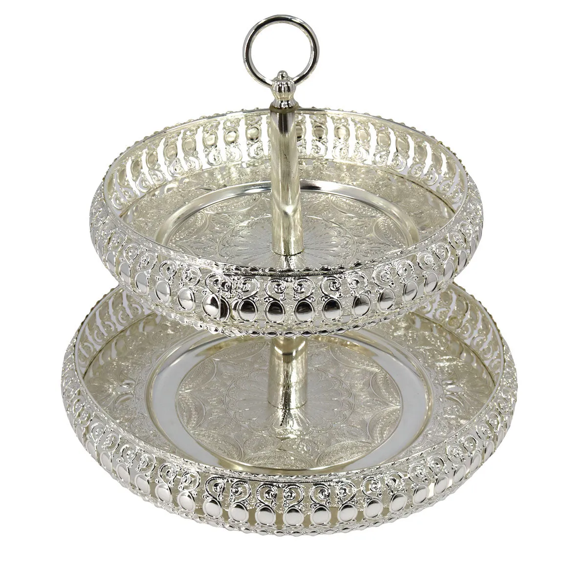 2-Layer Multi-Purpose Serving Tray Silver