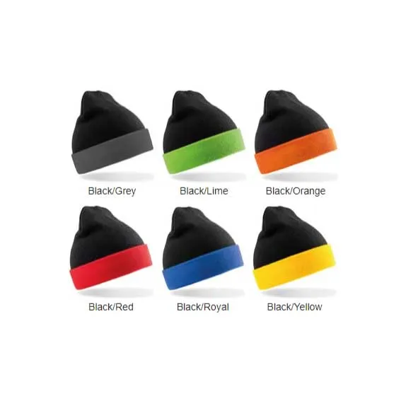 930RC Recycled black compass beanie