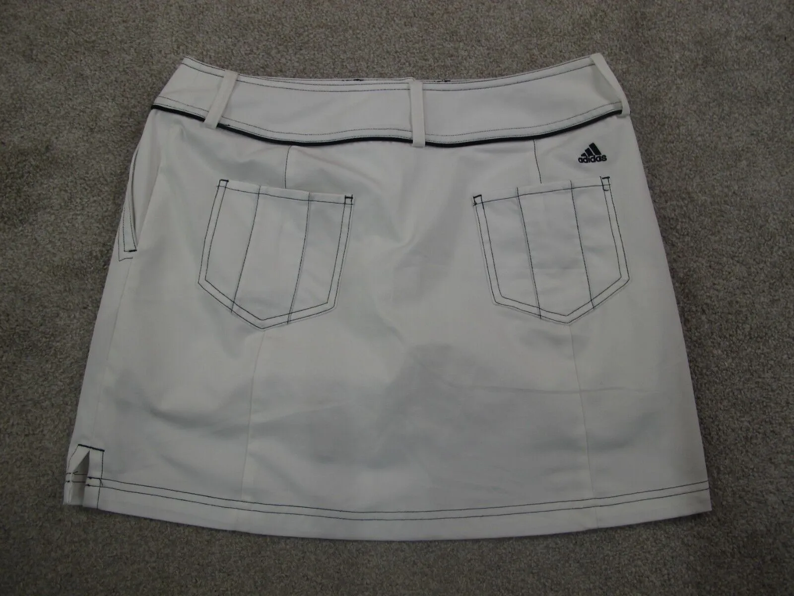 Adidas Womens Straight & Pencil Skirt Climacool High Rise Pockets White Size 8