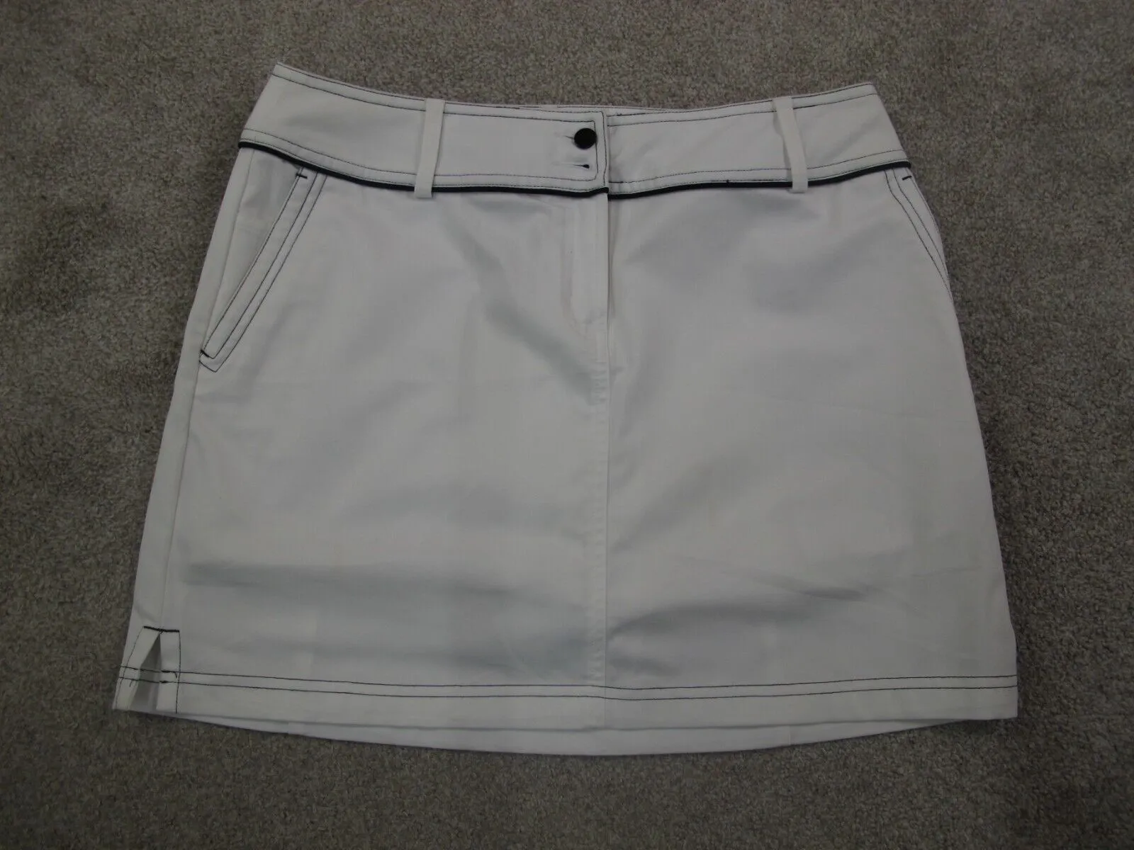 Adidas Womens Straight & Pencil Skirt Climacool High Rise Pockets White Size 8