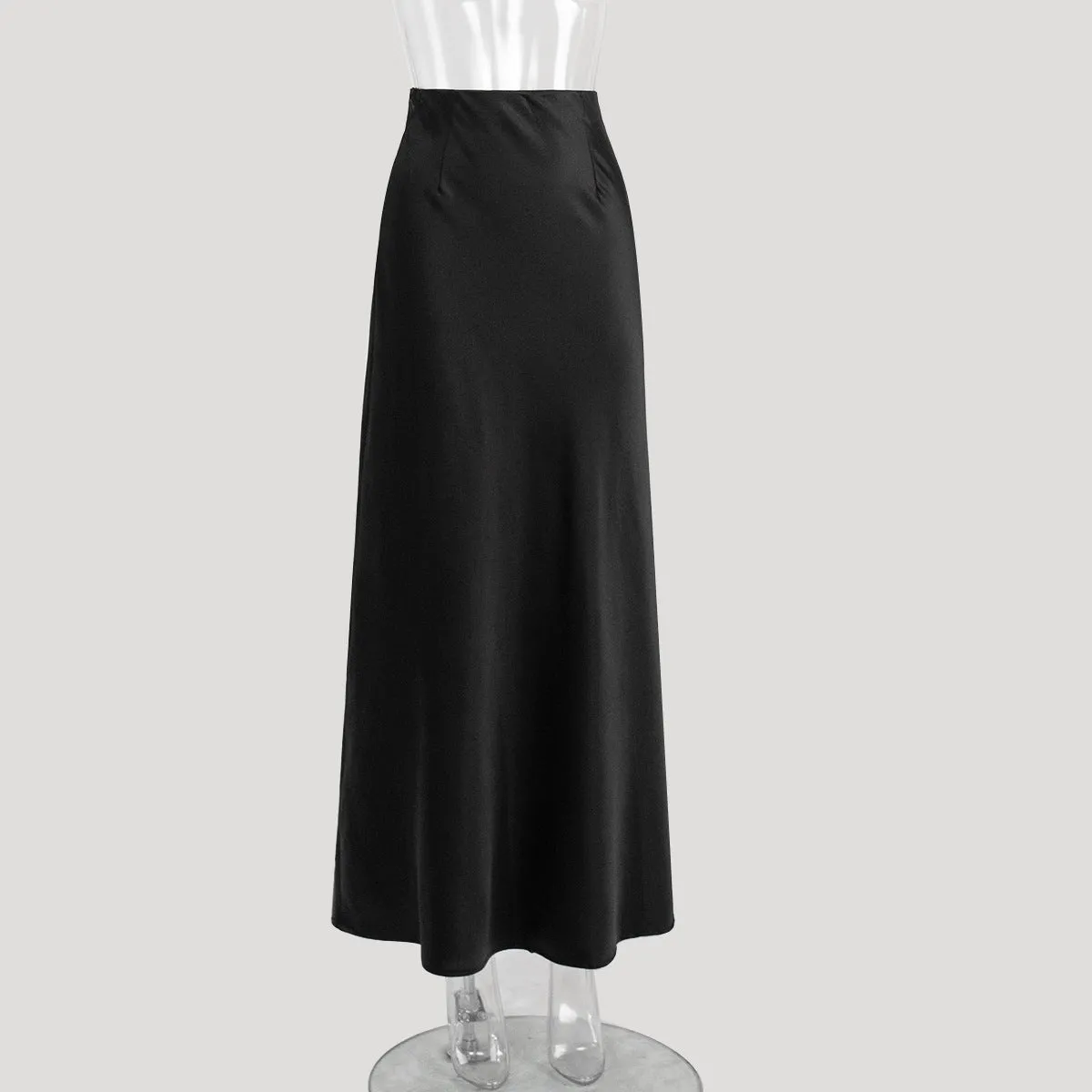 Amozae buisnesscore outfit women Fishtail Skirt 2024 Spring Satin Satin Long High Waist Sheath Mop Fishtail Skirt