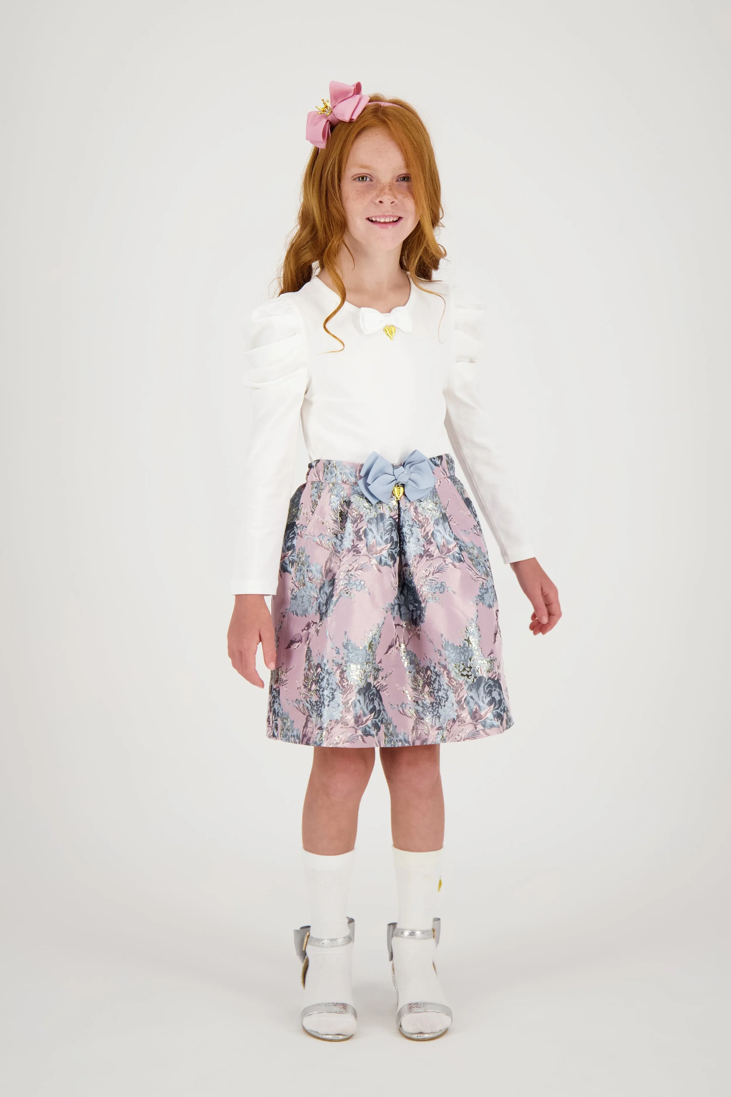 Angels Face Girls Sybil Jacquard Skirt in Pink