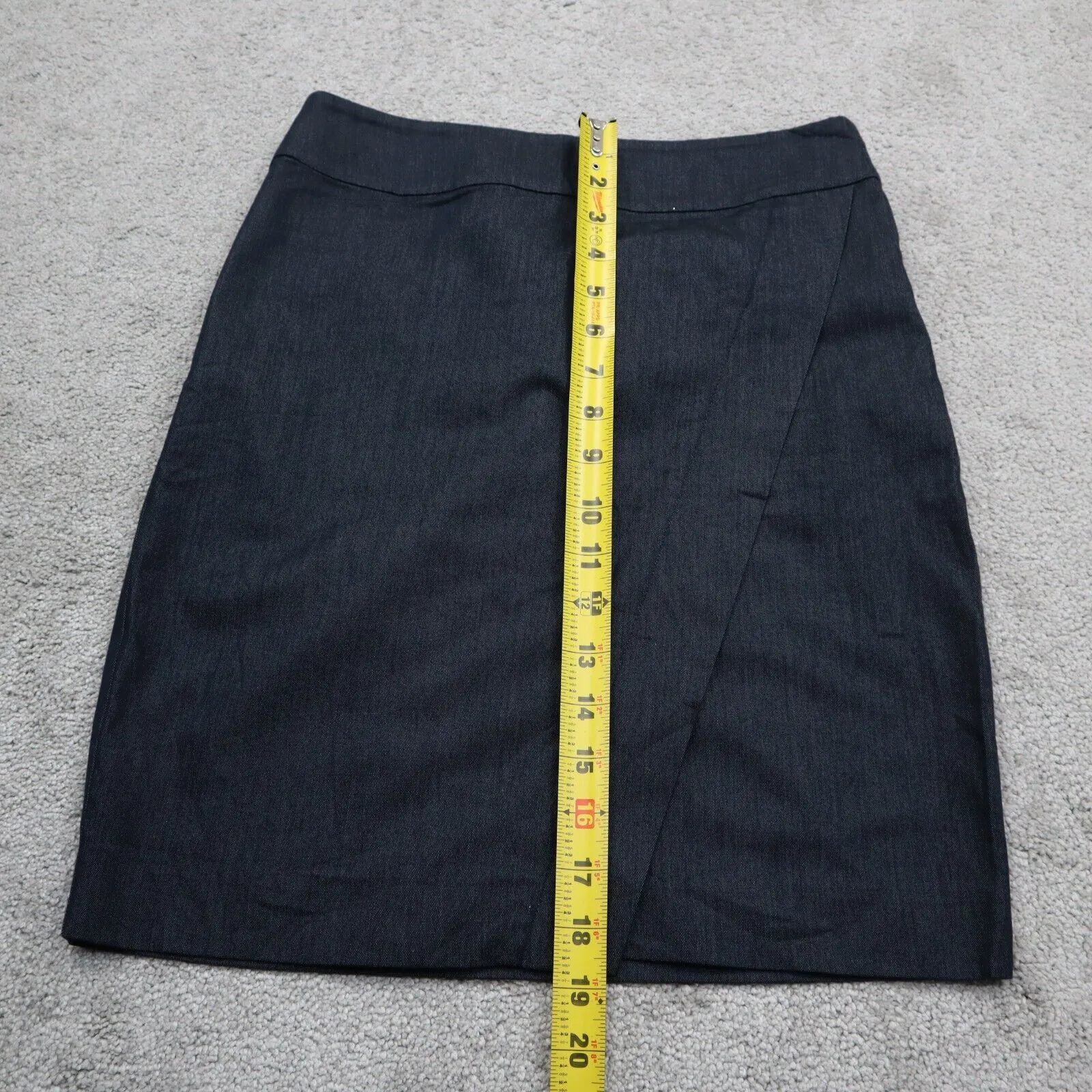 Ann Taylor Factory Womens Pencil & Straight Wrap Skirt Side Zip Dark Gray Sz 00P