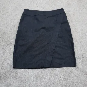 Ann Taylor Factory Womens Pencil & Straight Wrap Skirt Side Zip Dark Gray Sz 00P