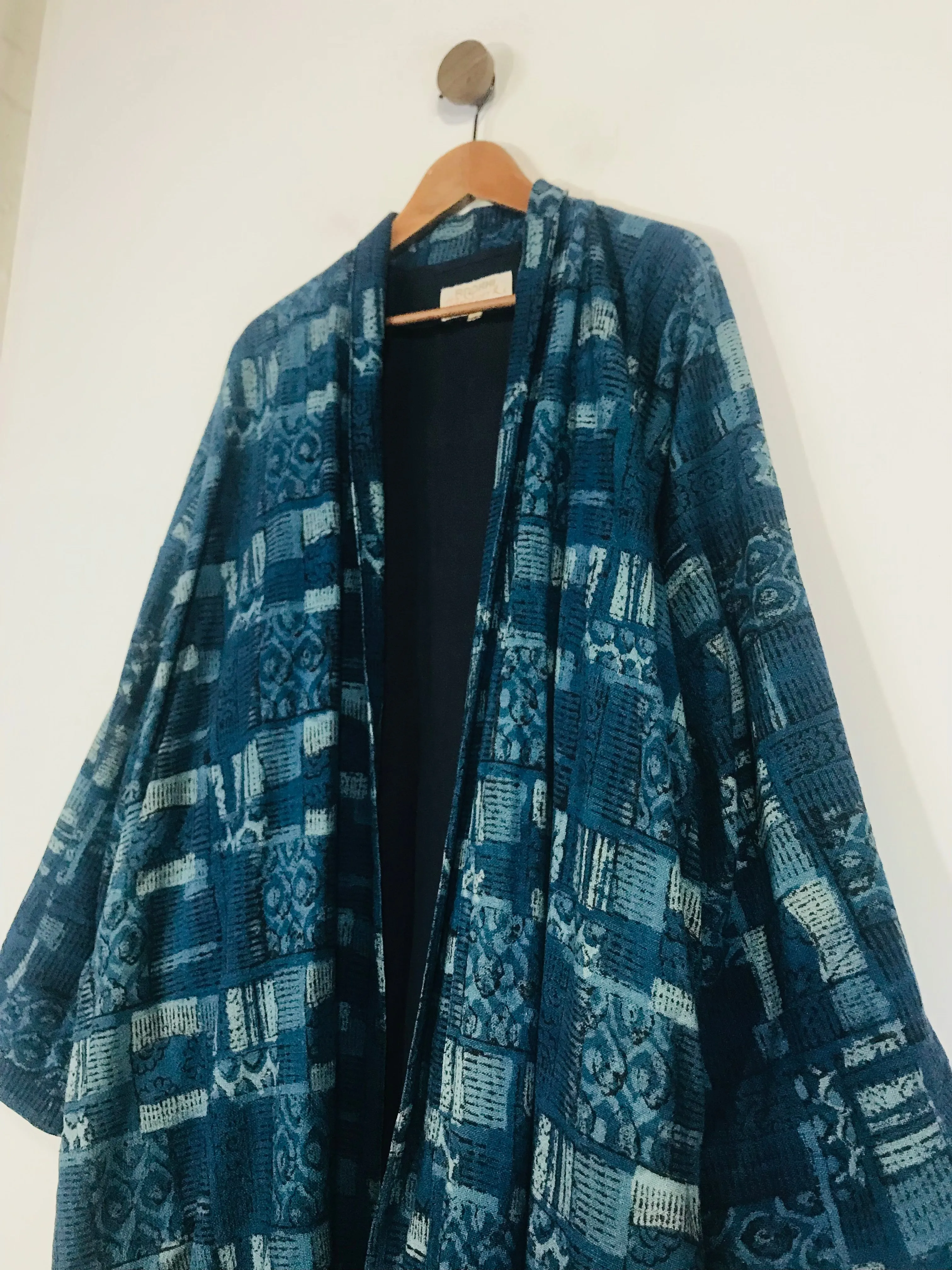 Anokhi Women's Cotton Boho Kimono Overcoat | UK14 | Blue