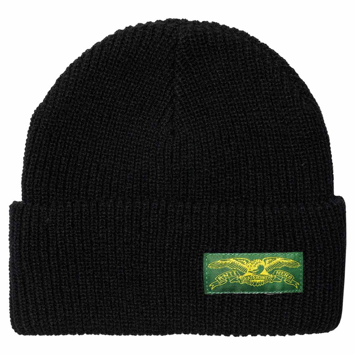 Anti Hero - Stock Eagle Label Cuff Beanie Black/Green/Yellow