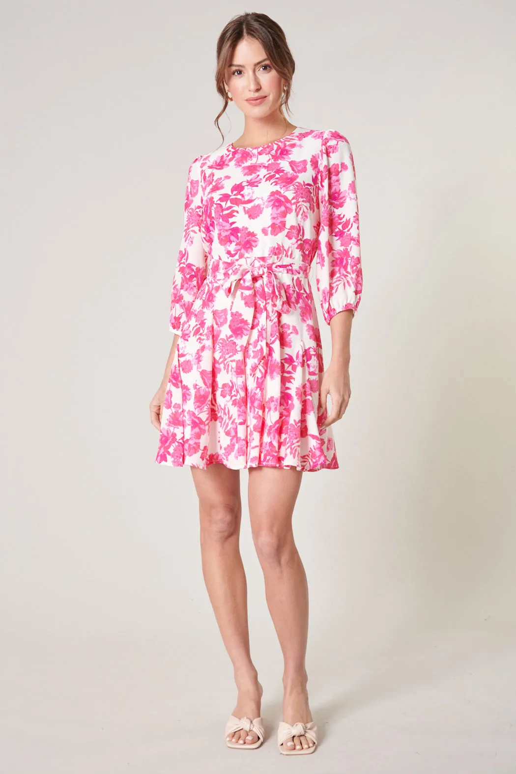 Antoinette Floral Balloon Sleeve Derby Dress