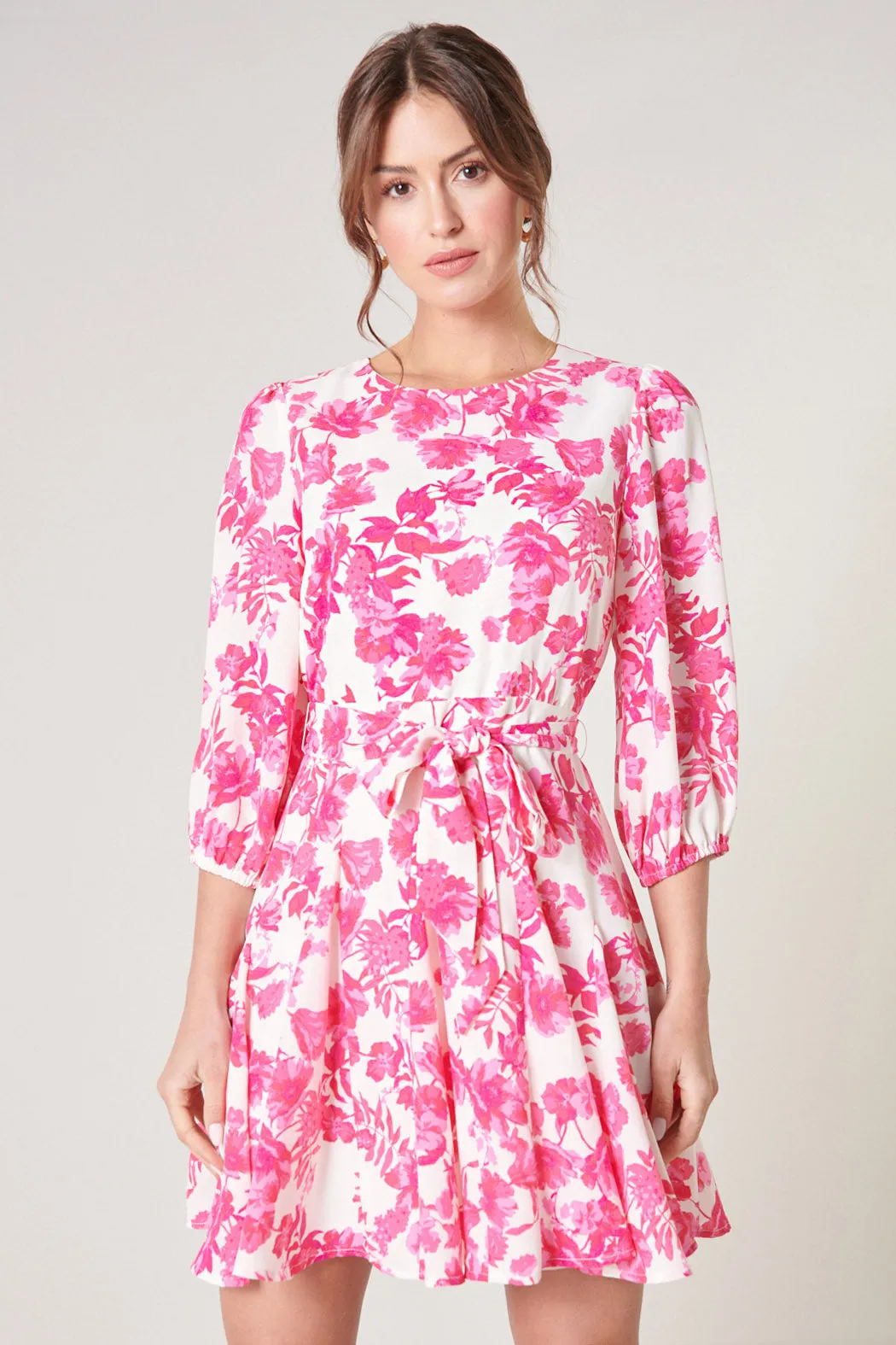 Antoinette Floral Balloon Sleeve Derby Dress