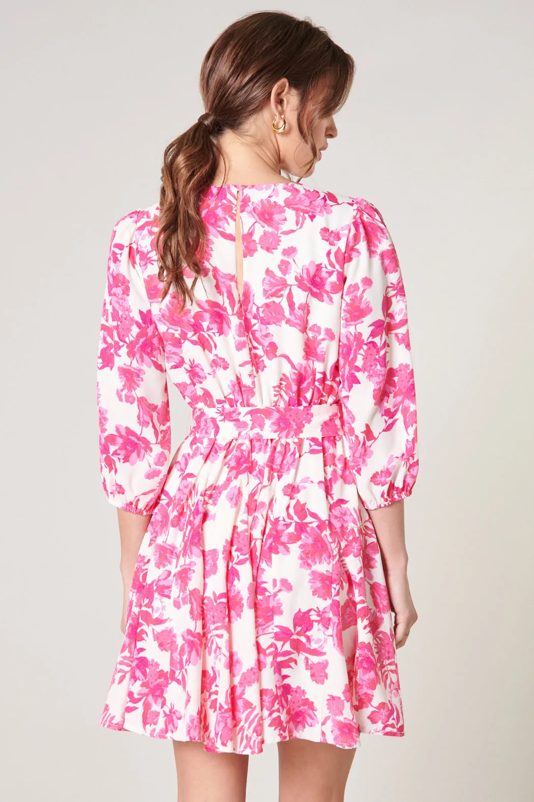 Antoinette Floral Balloon Sleeve Derby Dress