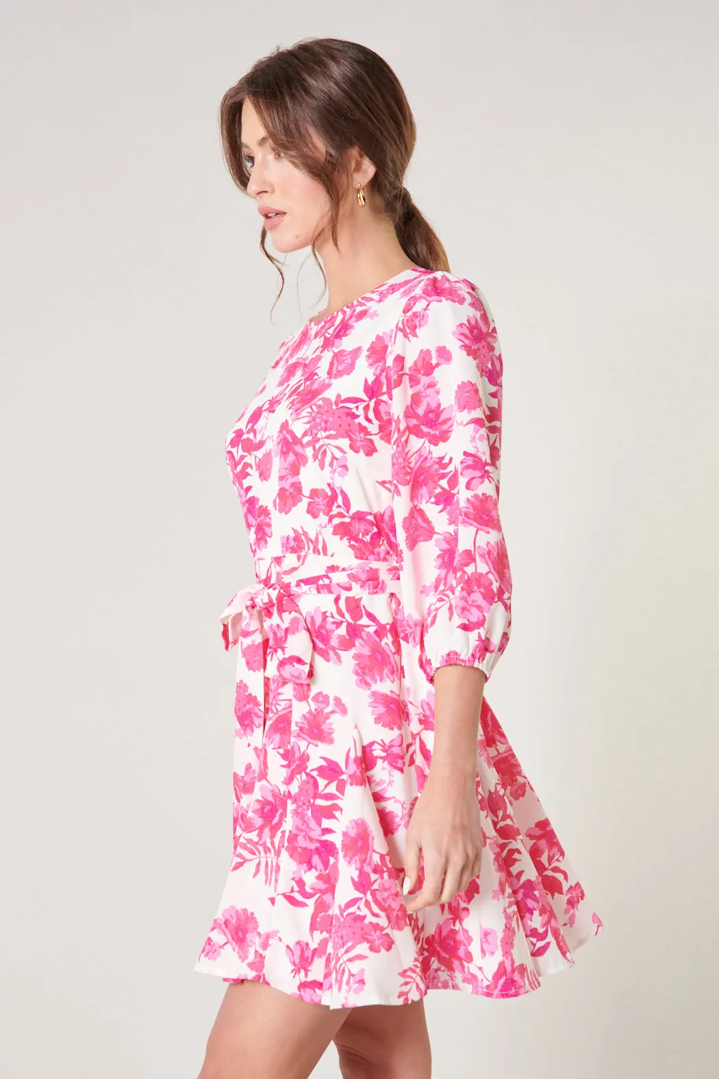 Antoinette Floral Balloon Sleeve Derby Dress