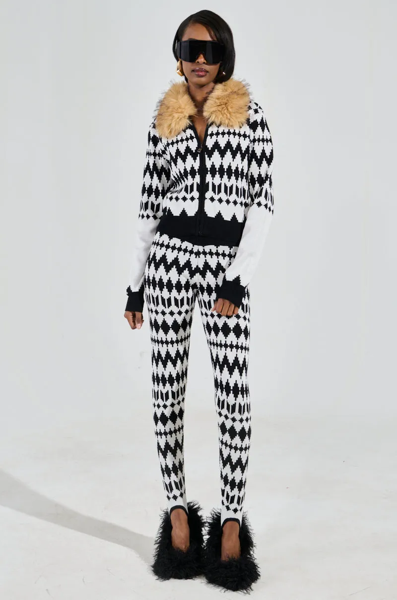 APRES SKI BADDIE KNIT ZIP UP PANT