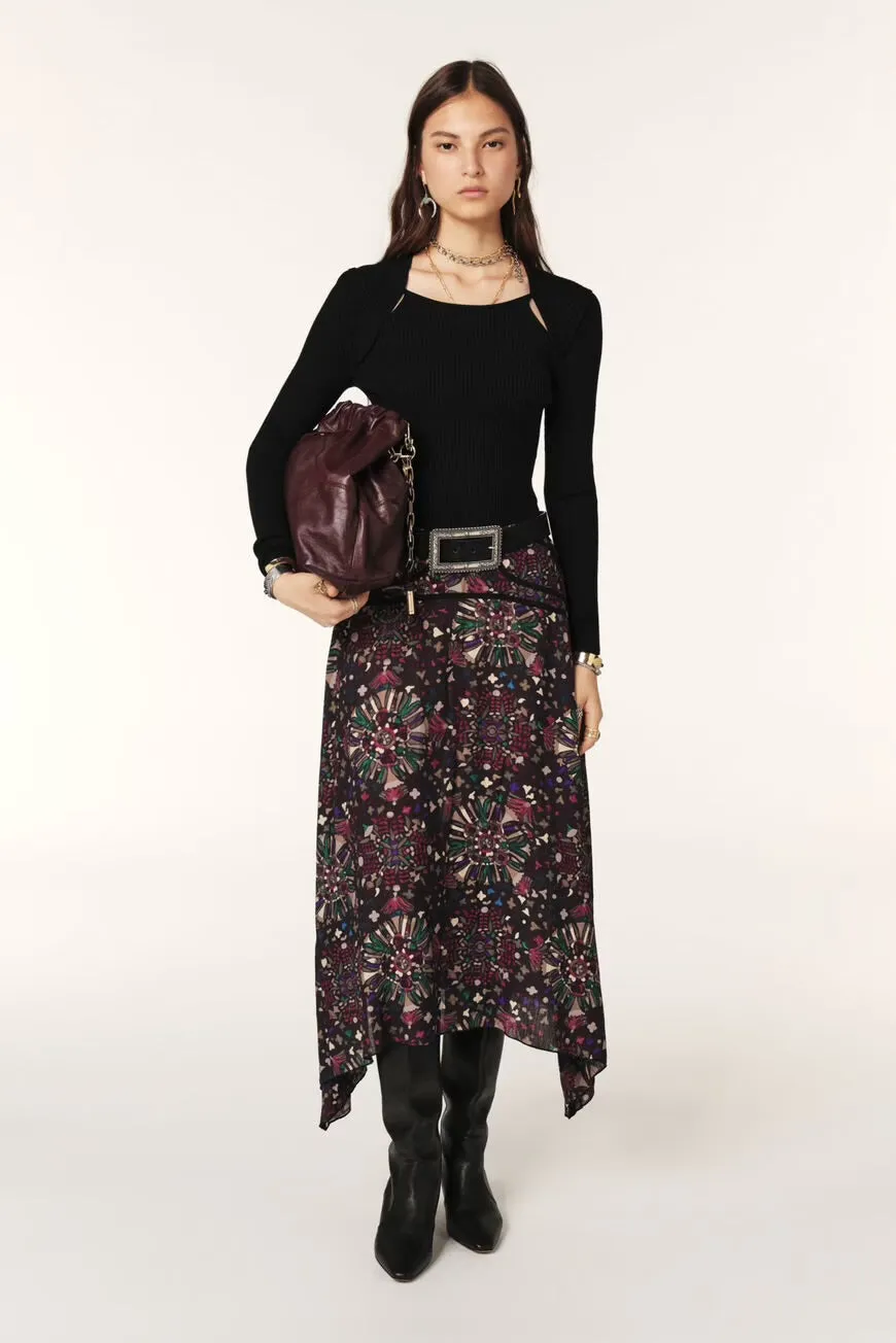 Befrie Purple Print Skirt