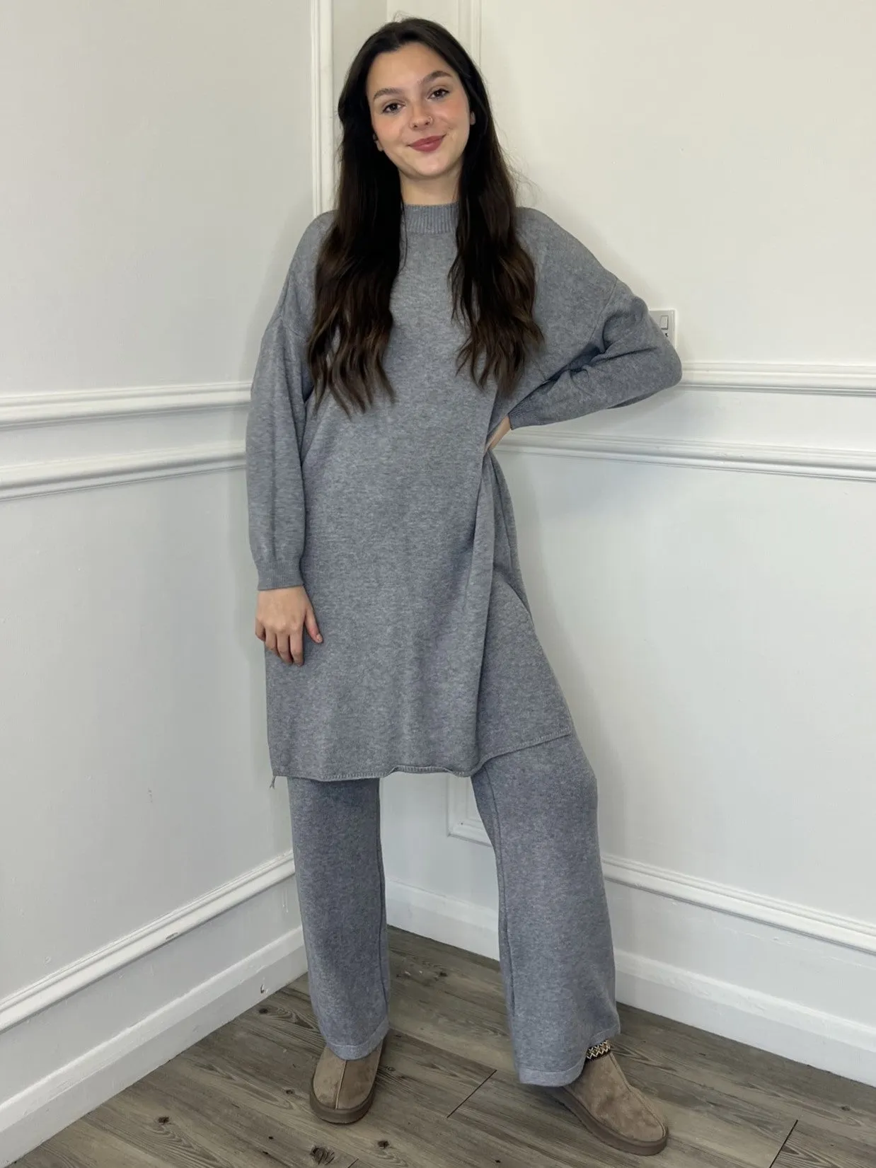 Bella Knitted Co-Ord - Grey