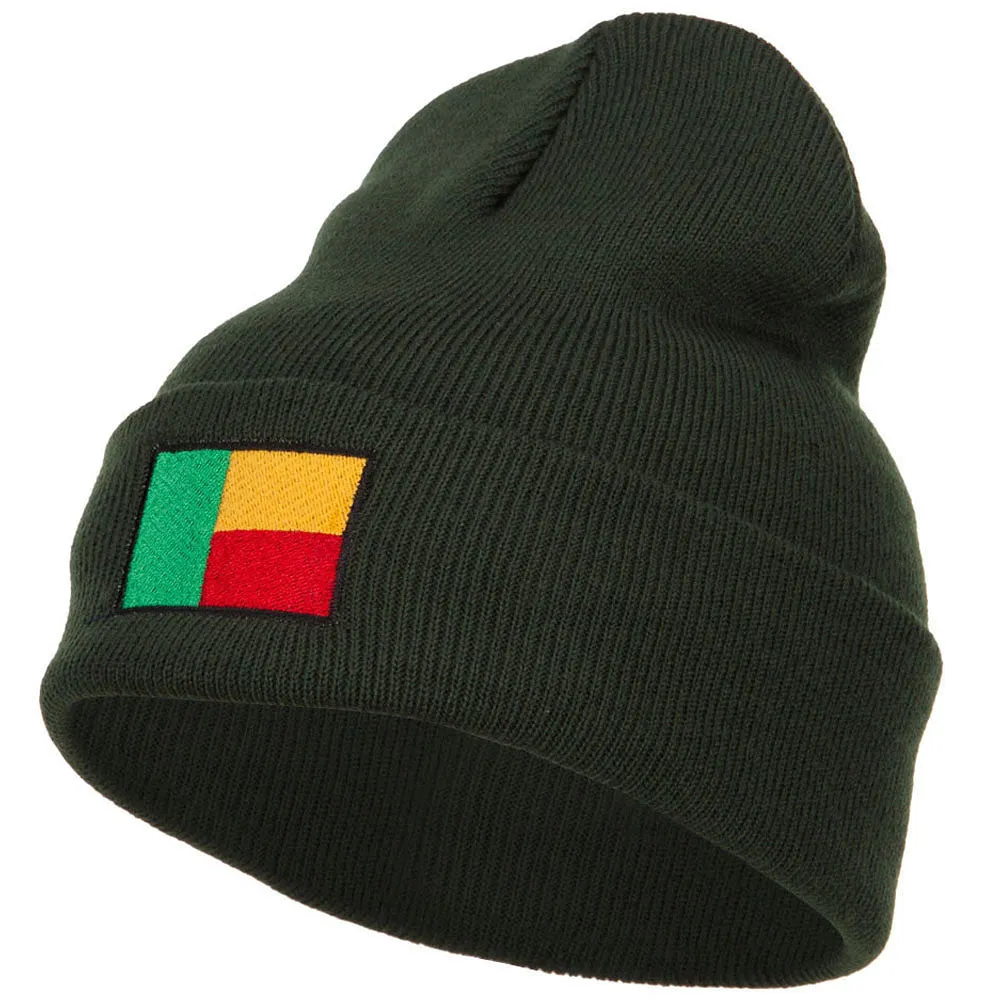 Benin Flag Embroidered Beanie