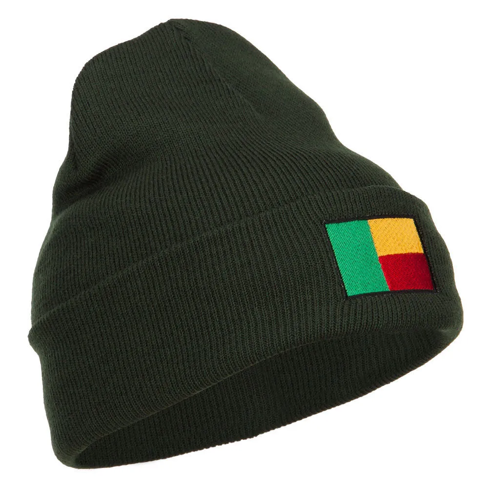 Benin Flag Embroidered Beanie