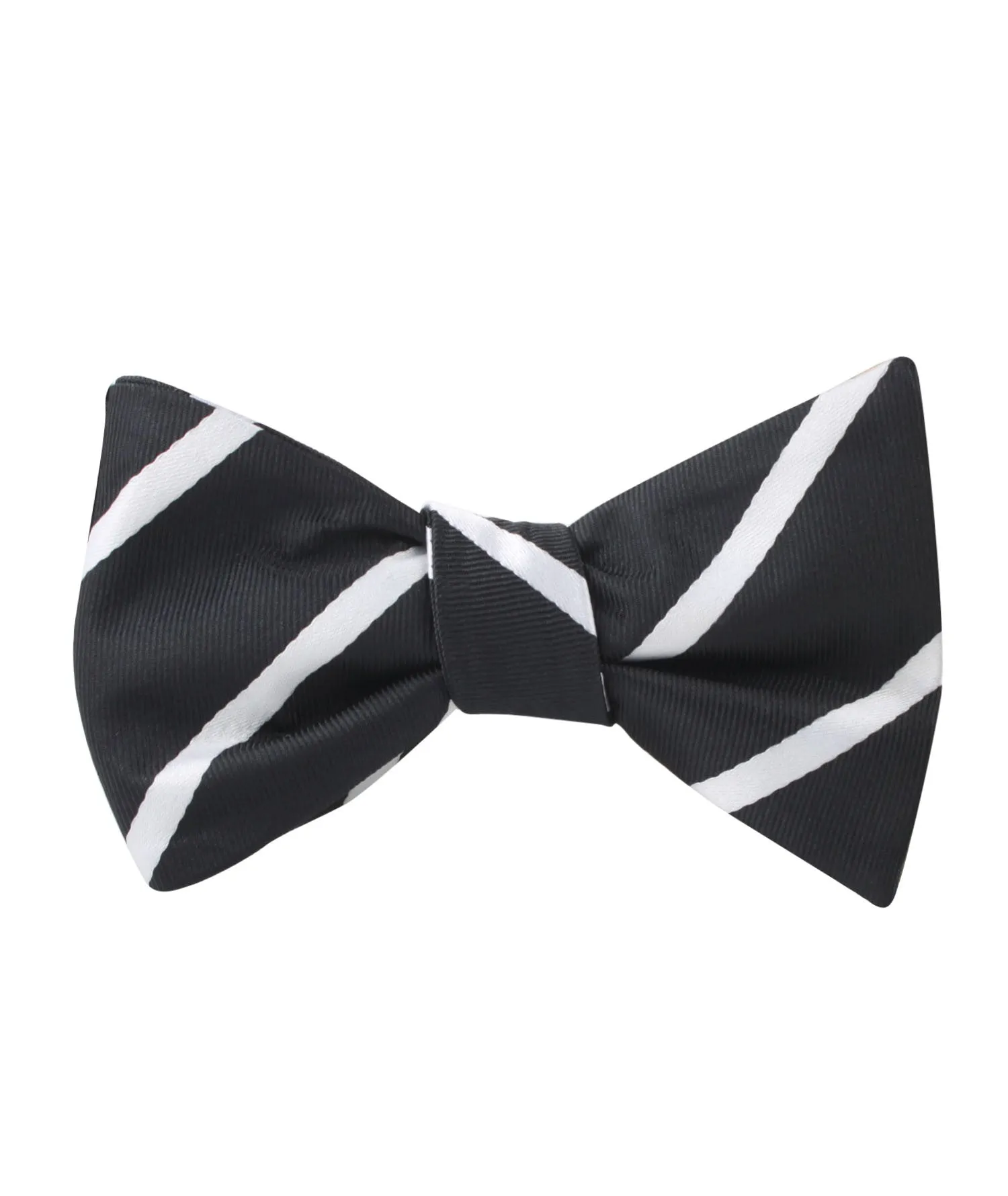 Black Pencil Stripe Self Bow Tie