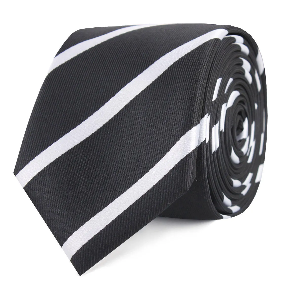 Black Pencil Stripe Skinny Tie