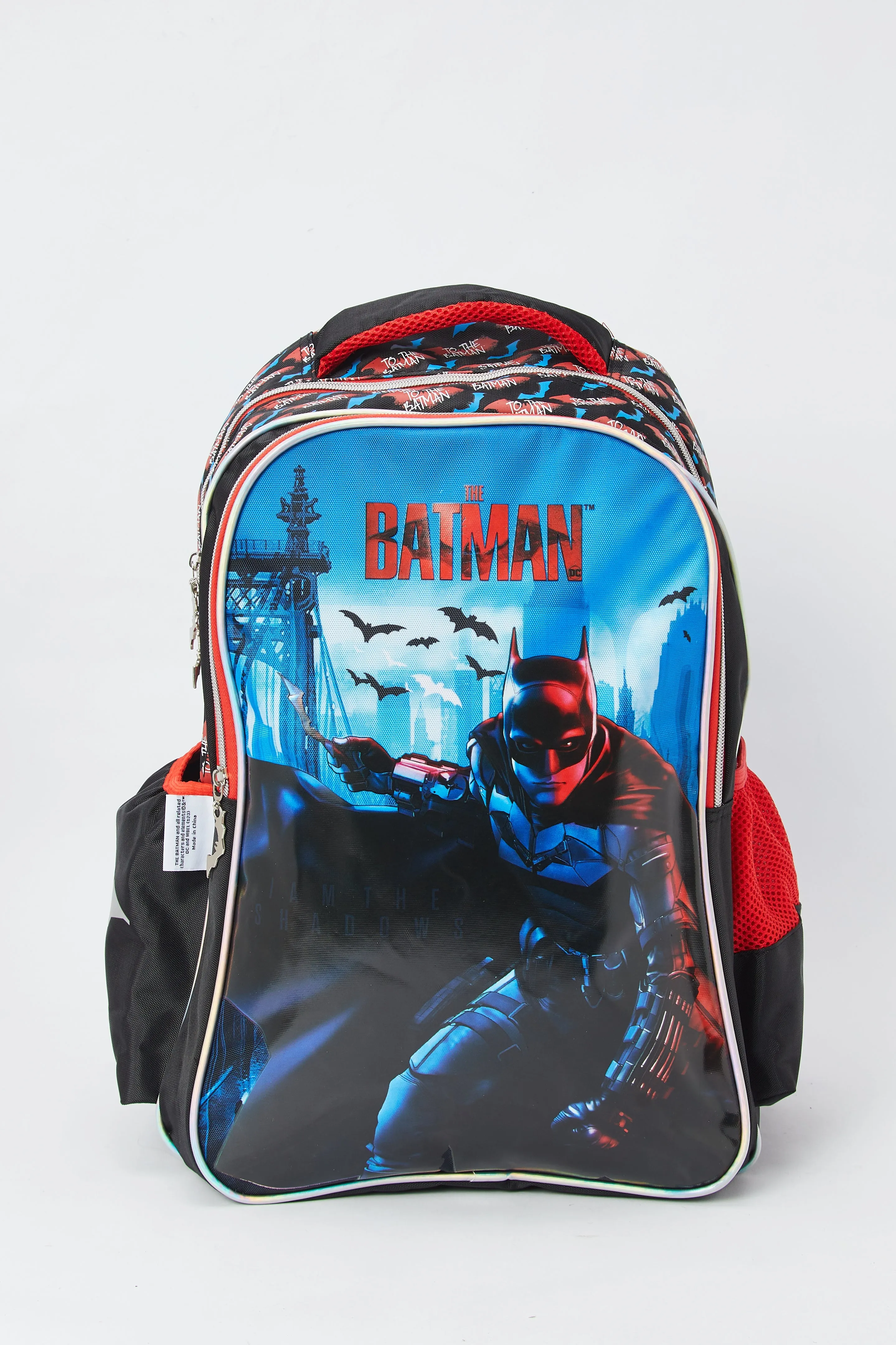 Boys Black And Red Batman Print 18" Backpack