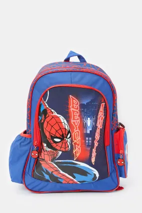 Boys Blue And Red Spider Man Print 16" Backpack