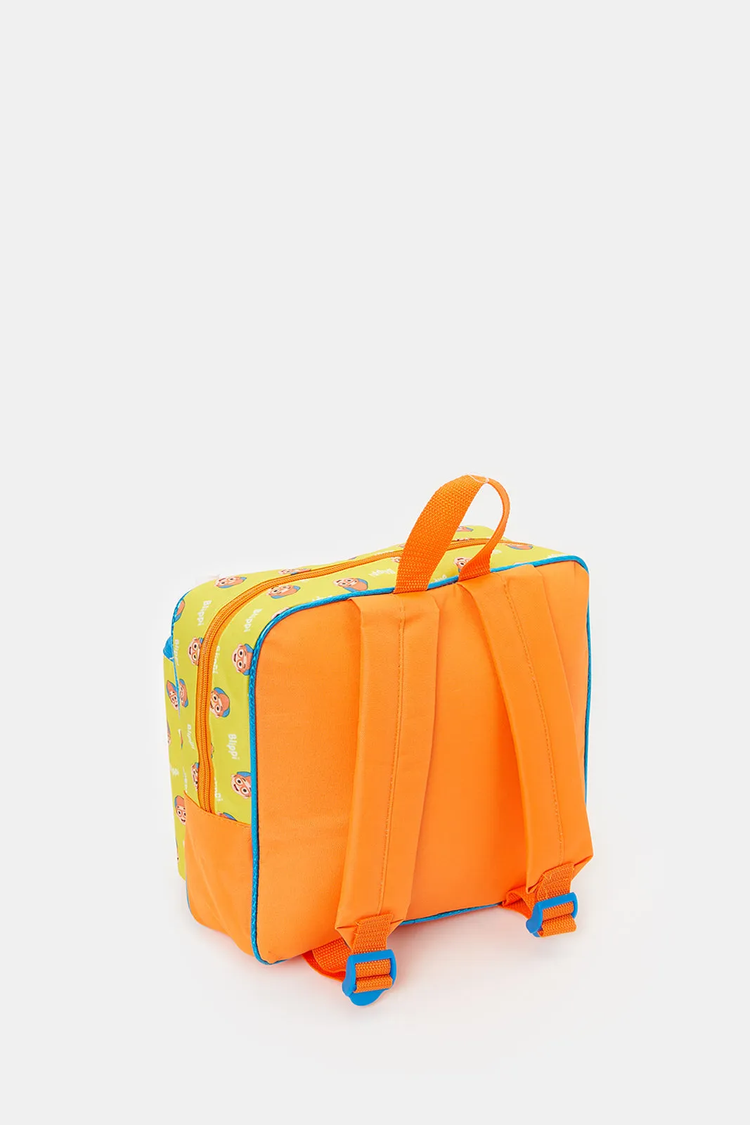 Boys Orange And Yellow Blippi Print Kinder Backpack