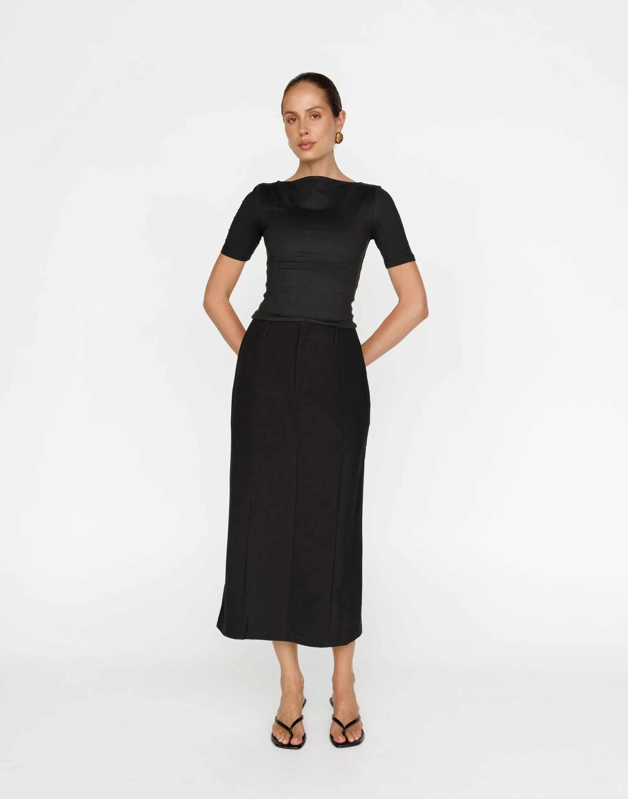 Brigitte Midi Skirt (Black)