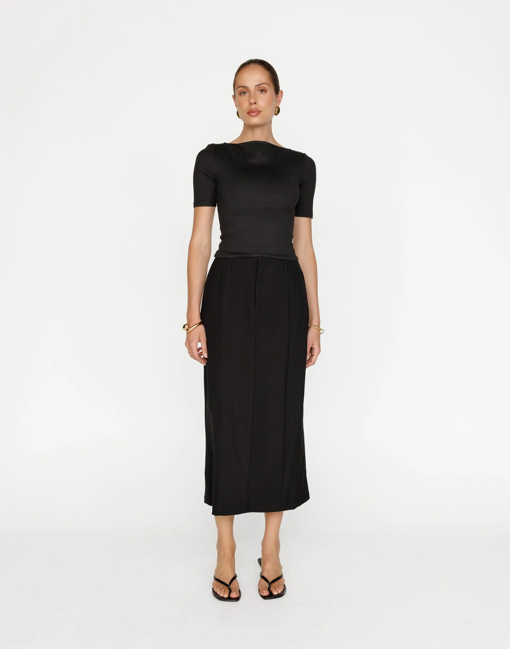 Brigitte Midi Skirt (Black)