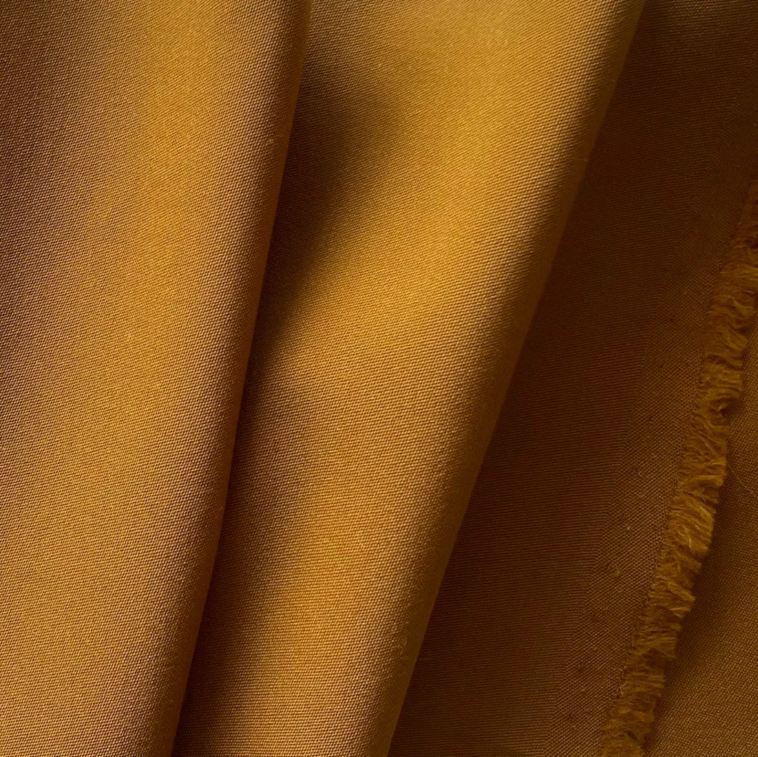 Bronzed Saffron Stretch Wool Blend Twill (Made in Italy)