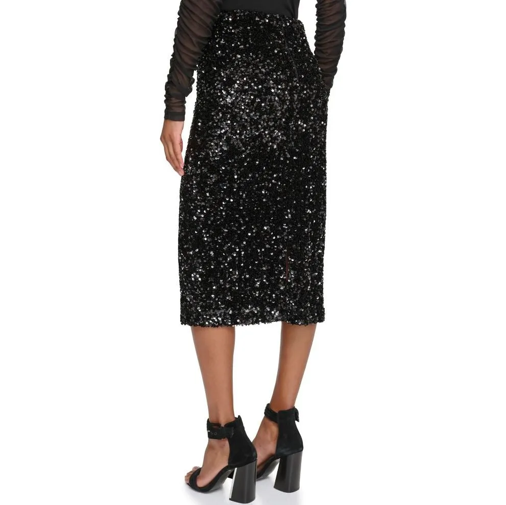 Calvin Klein Womens Paillette Sequin Skirt