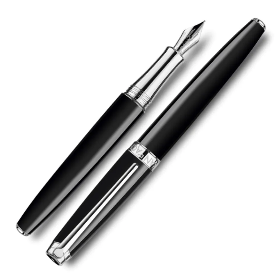 Caran d'Ache Leman Fountain Pen - Ebony & Rhodium