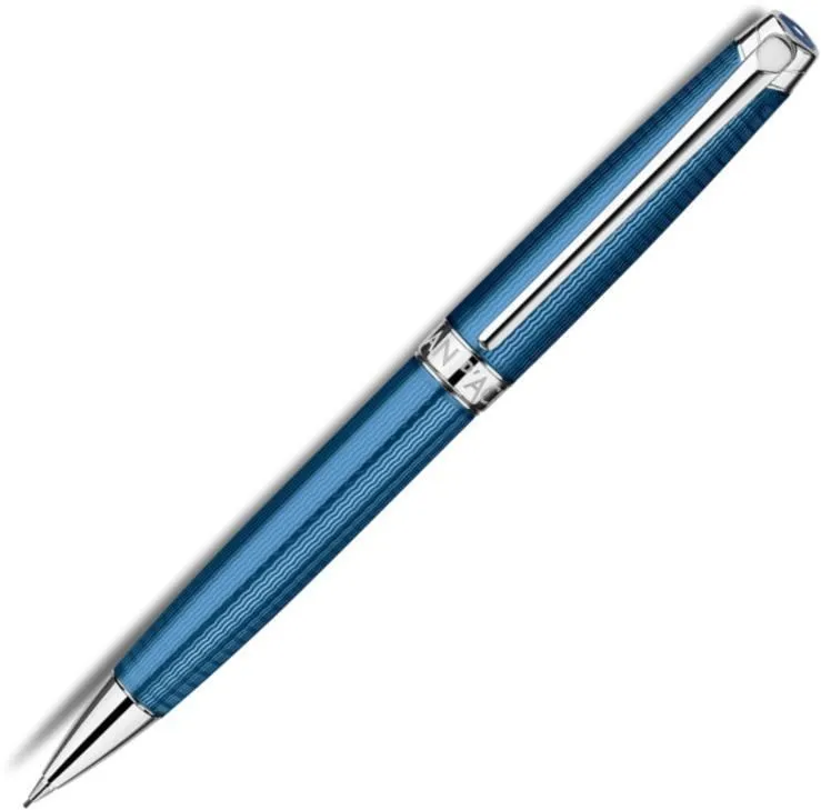 Caran d'Ache Leman Silver Plated Rhodium Coated Grand Bleu Mechanical Pencil