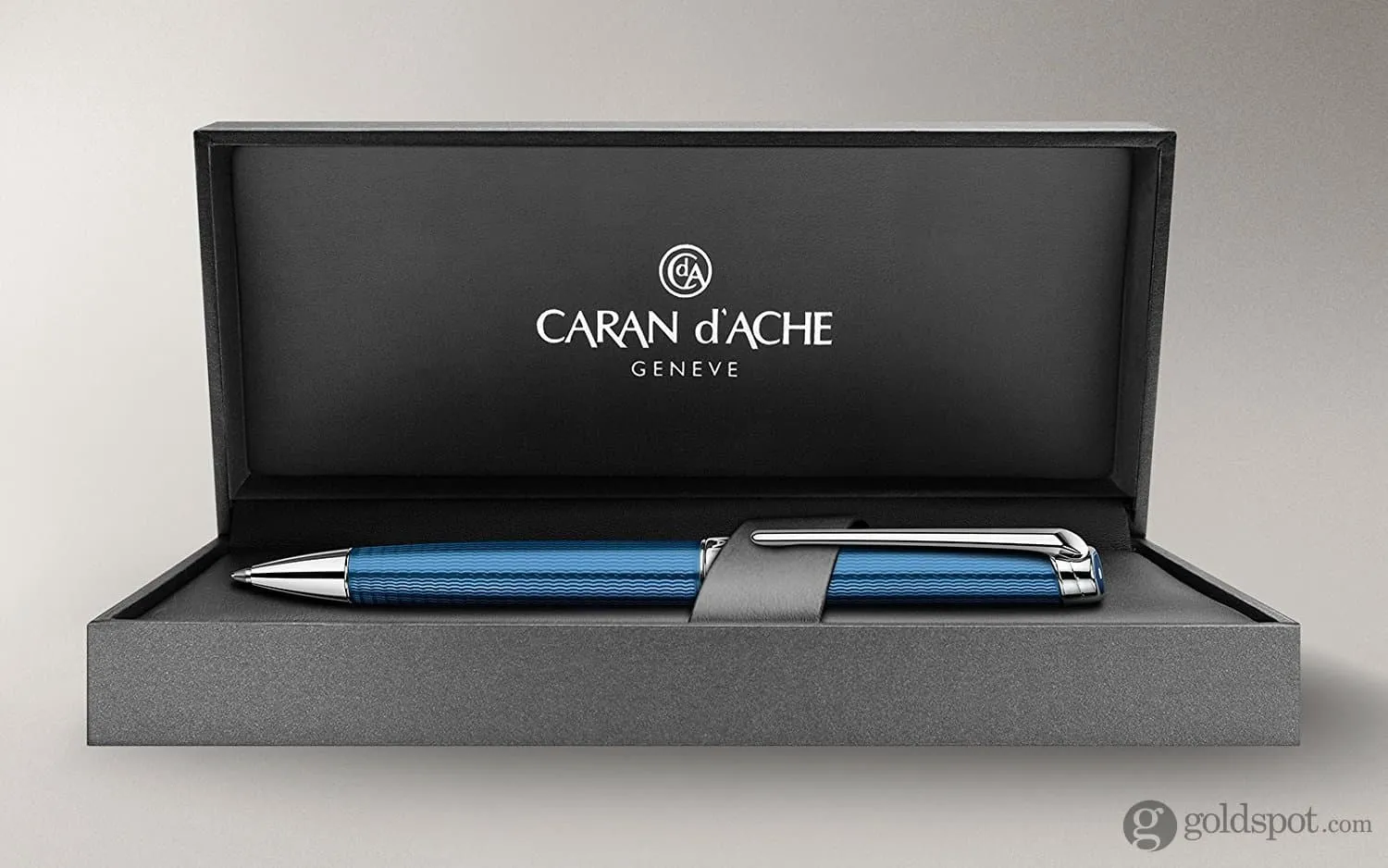 Caran d'Ache Léman Mechanical Pencil in Grand Bleu Silver Plated and Rhodium Coated - 0.7mm