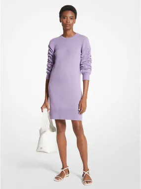 Cashmere Crushed-Sleeve Sweaterdress