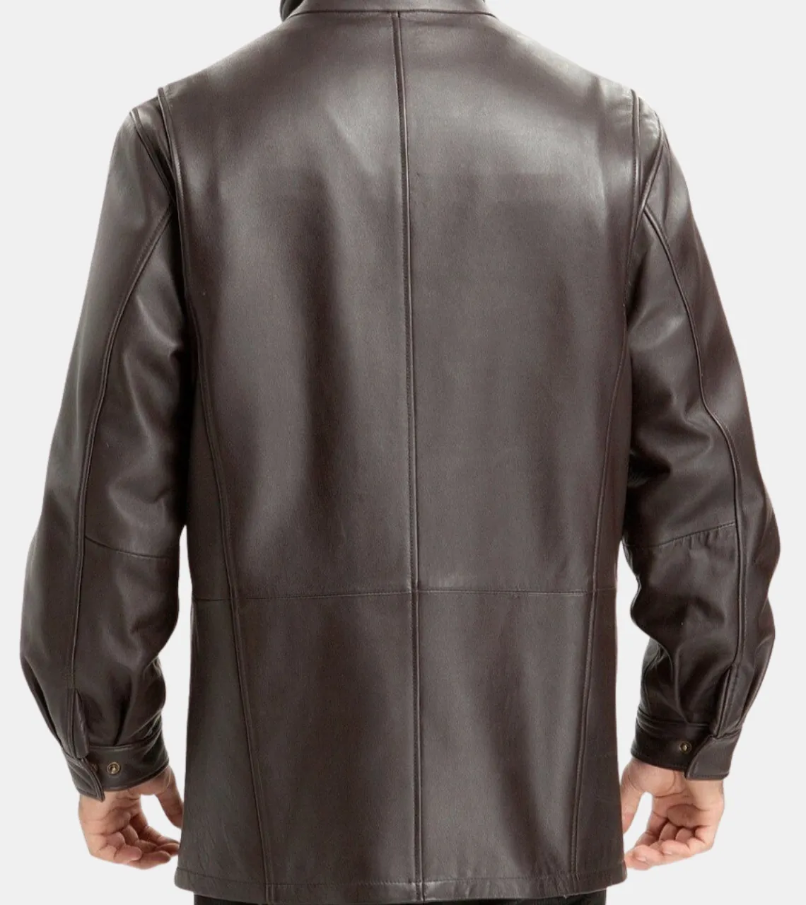 Casterial Men's Dark Brown Leather Coat