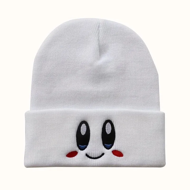 Casual Beanies Skullies KIRBYS Lovely Face Embroidery Knitted Hat