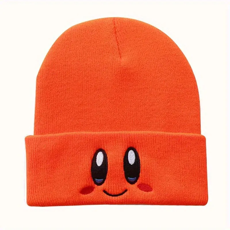 Casual Beanies Skullies KIRBYS Lovely Face Embroidery Knitted Hat