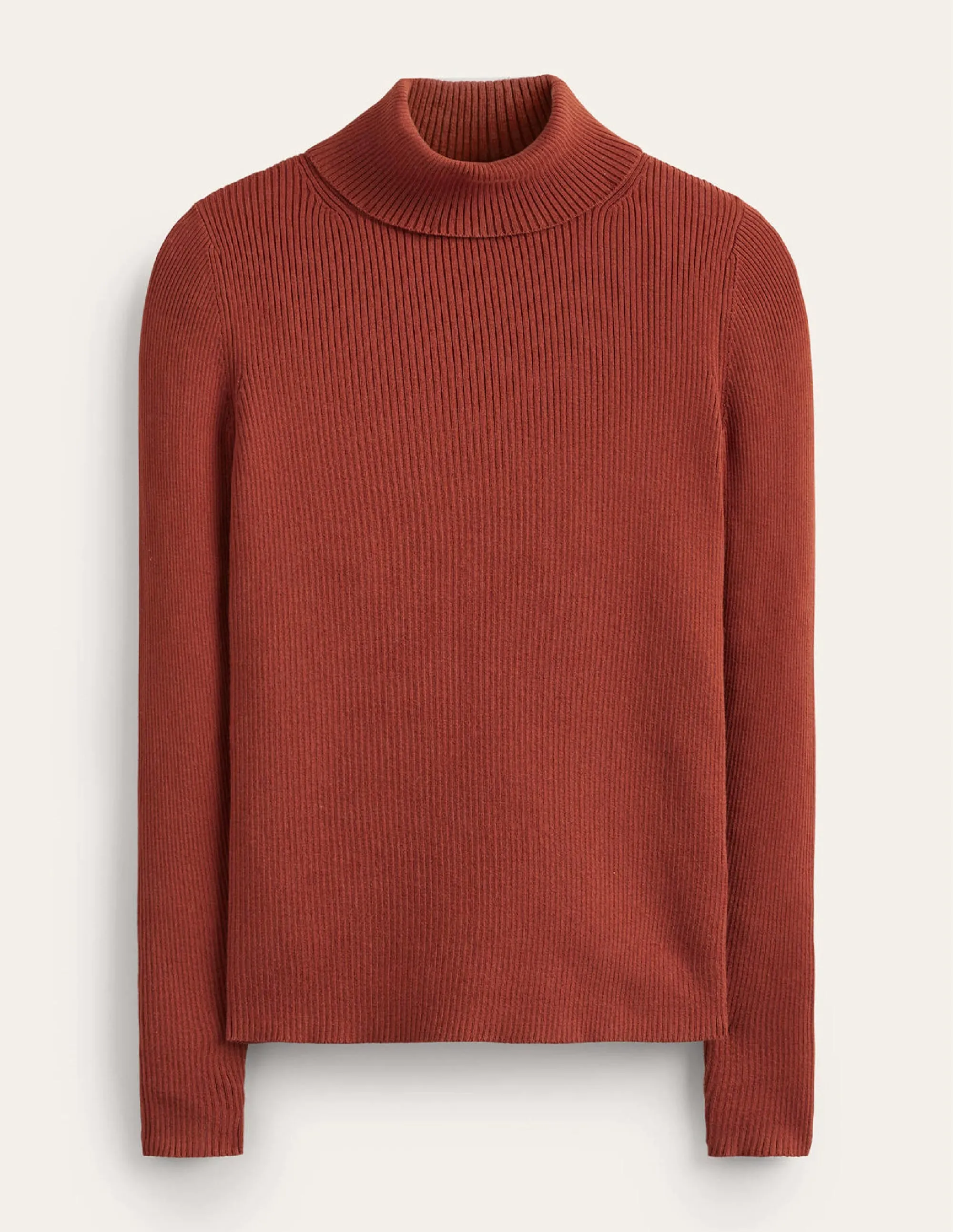 Catriona Roll Neck Jumper-Chestnut Brown