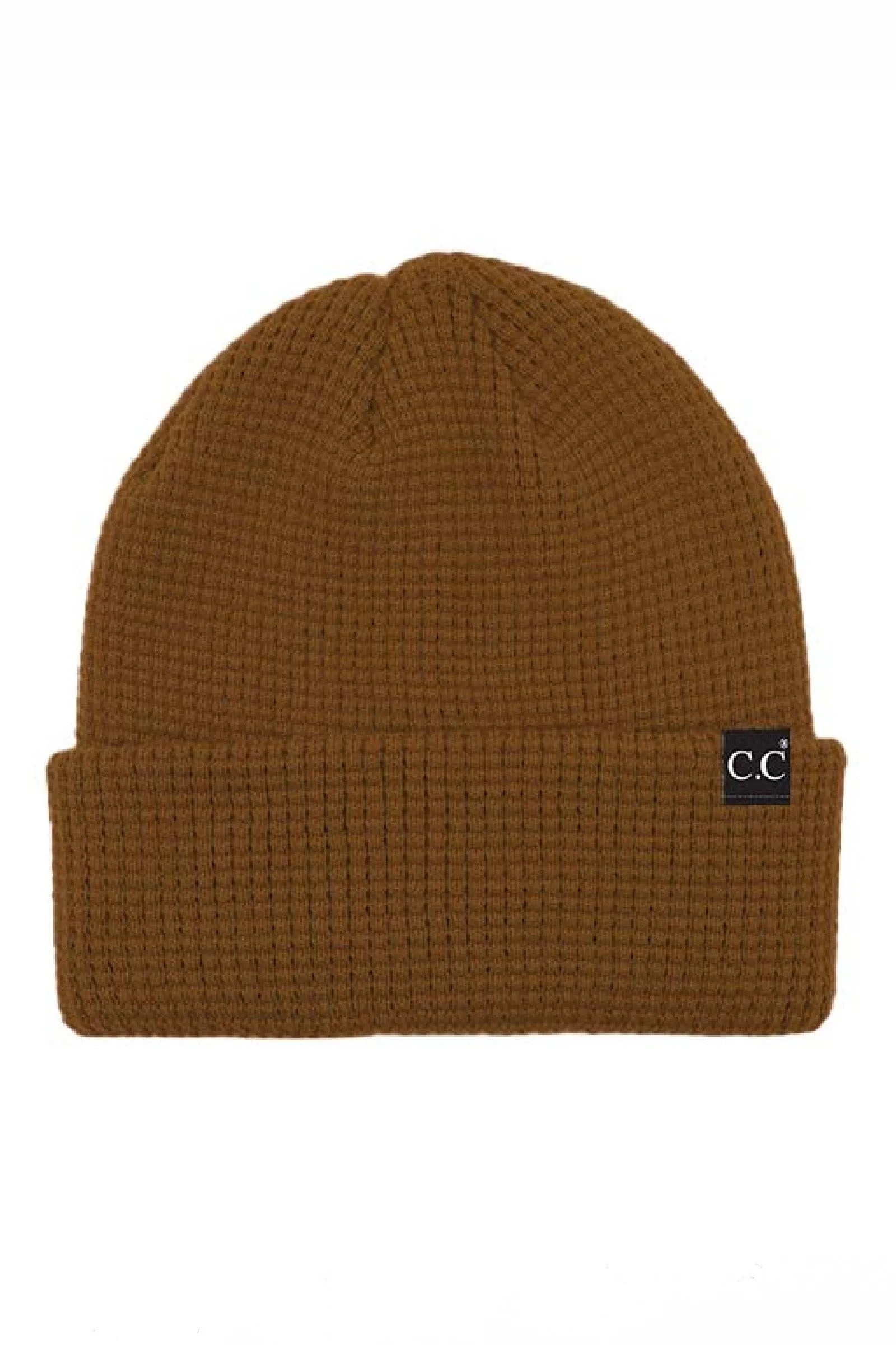 CC Beanie Chocolate Brown Waffle Knit