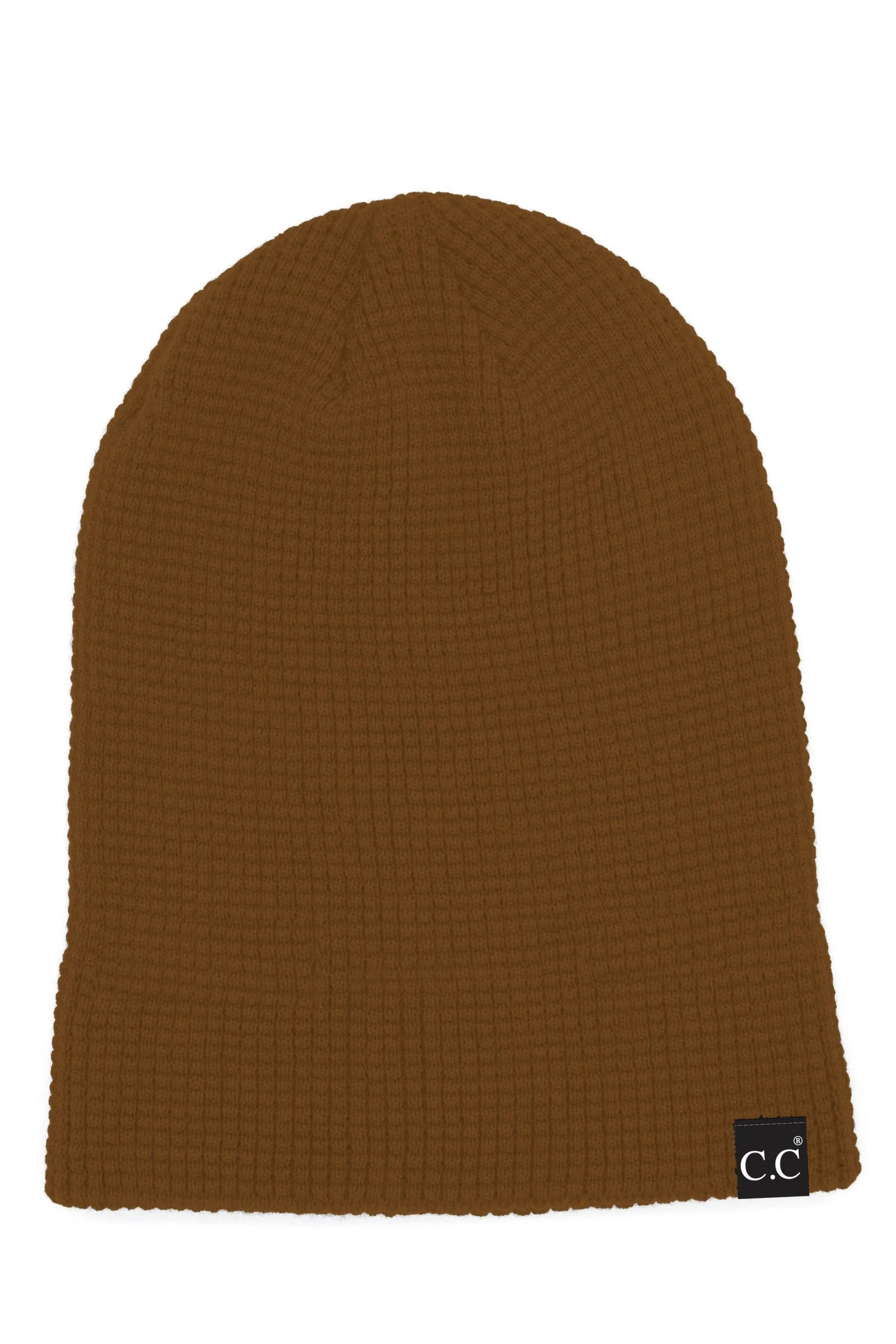 CC Beanie Chocolate Brown Waffle Knit