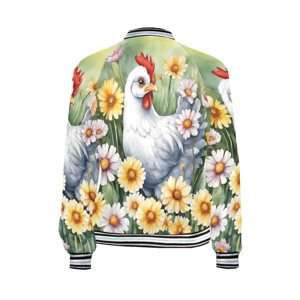 Chicken floral awd302 Bomber Jacket for Women