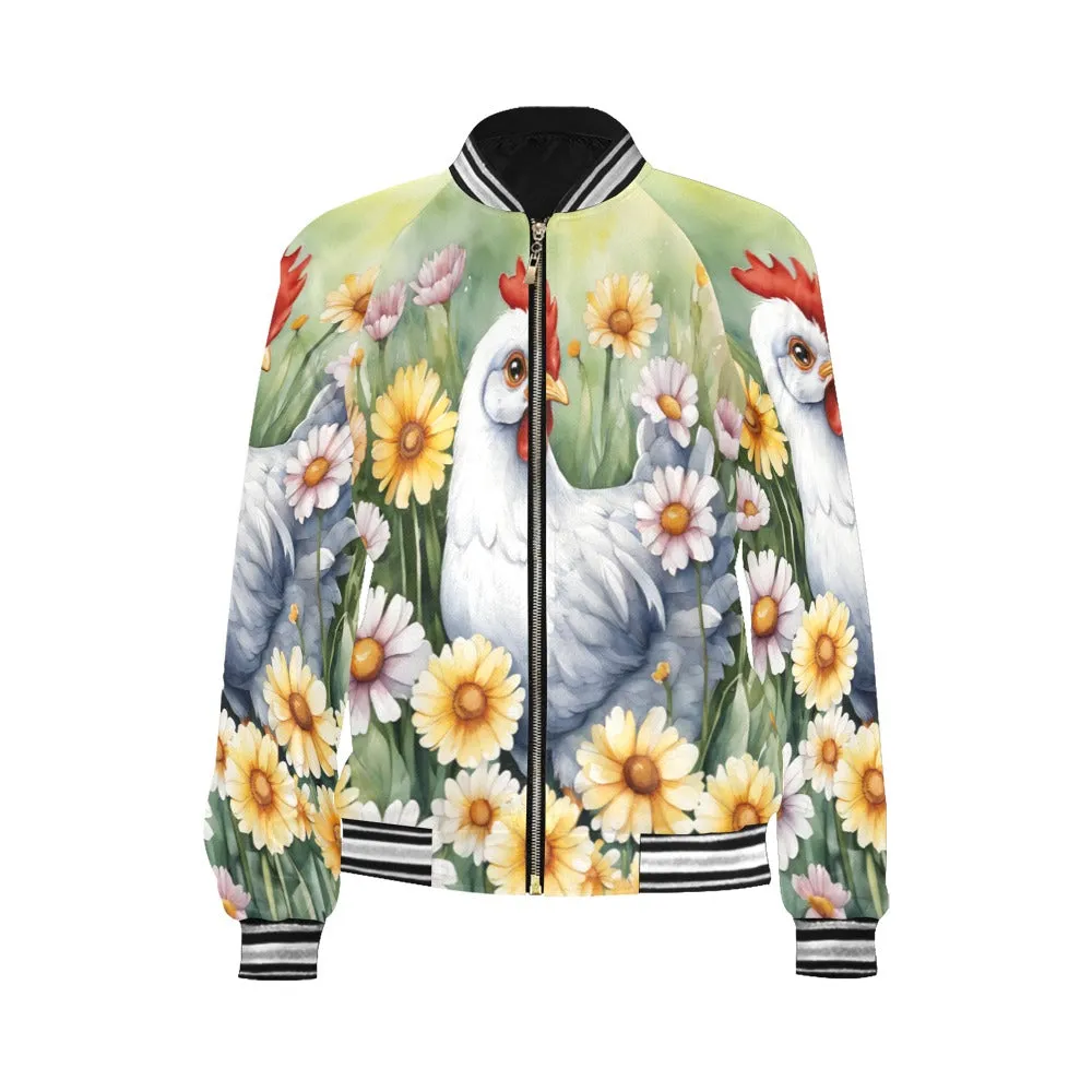 Chicken floral awd302 Bomber Jacket for Women