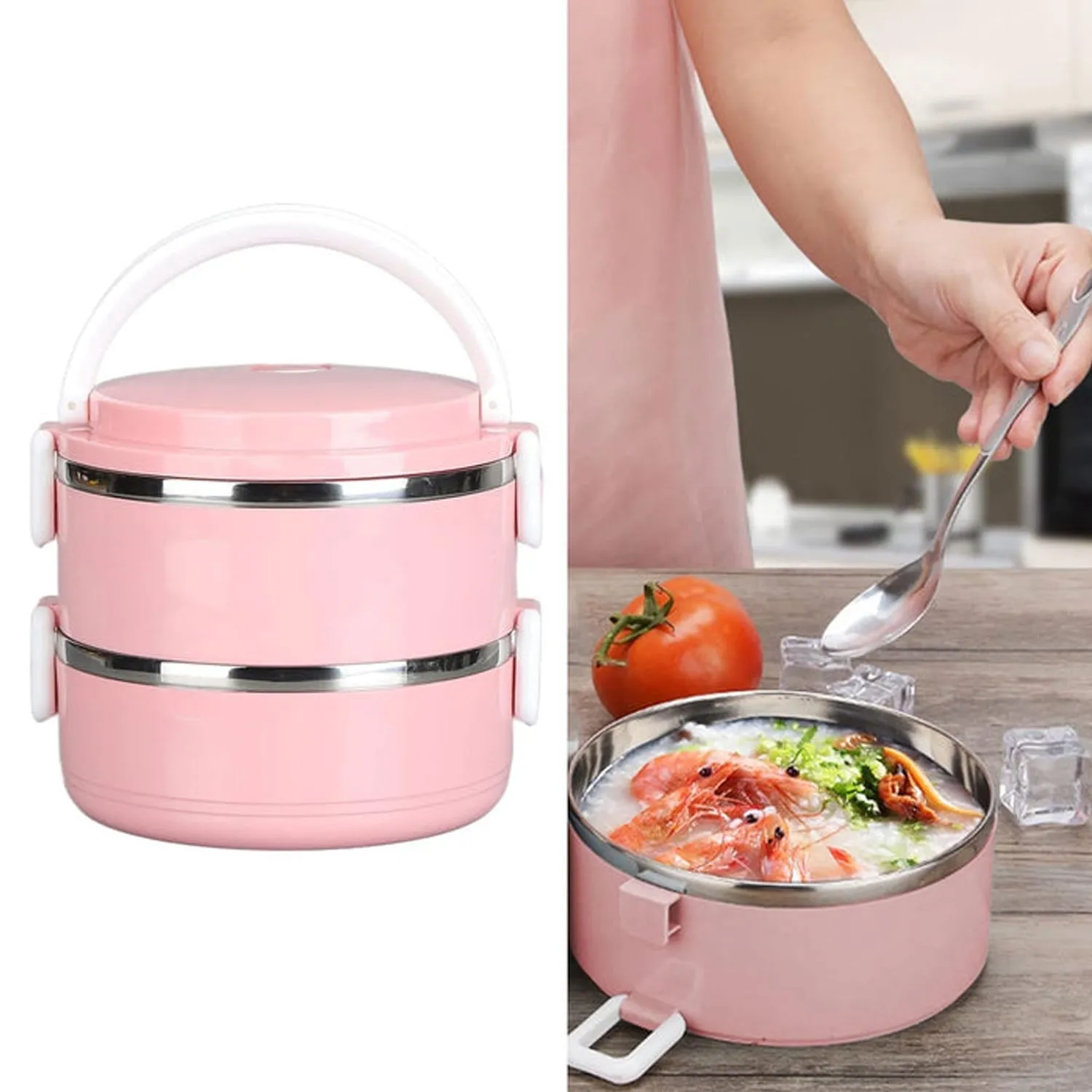 Customized Multi Layer Stainless Steel Hot Lunch Box (2 Layer)