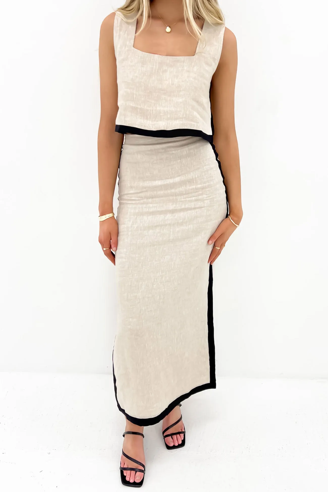 Darcy Midi Skirt Beige