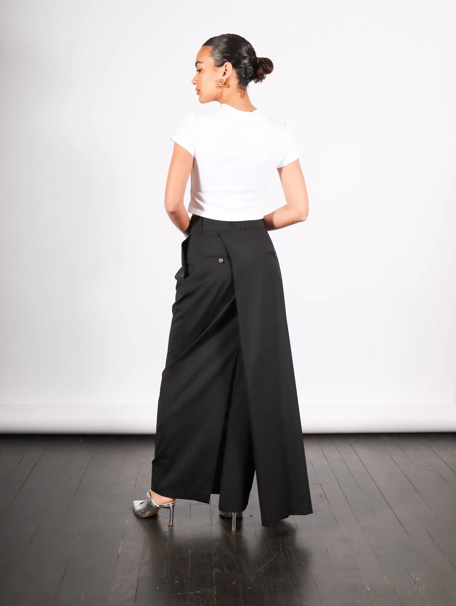 Deconstructed Skirt in Black by A.W.A.K.E. Mode