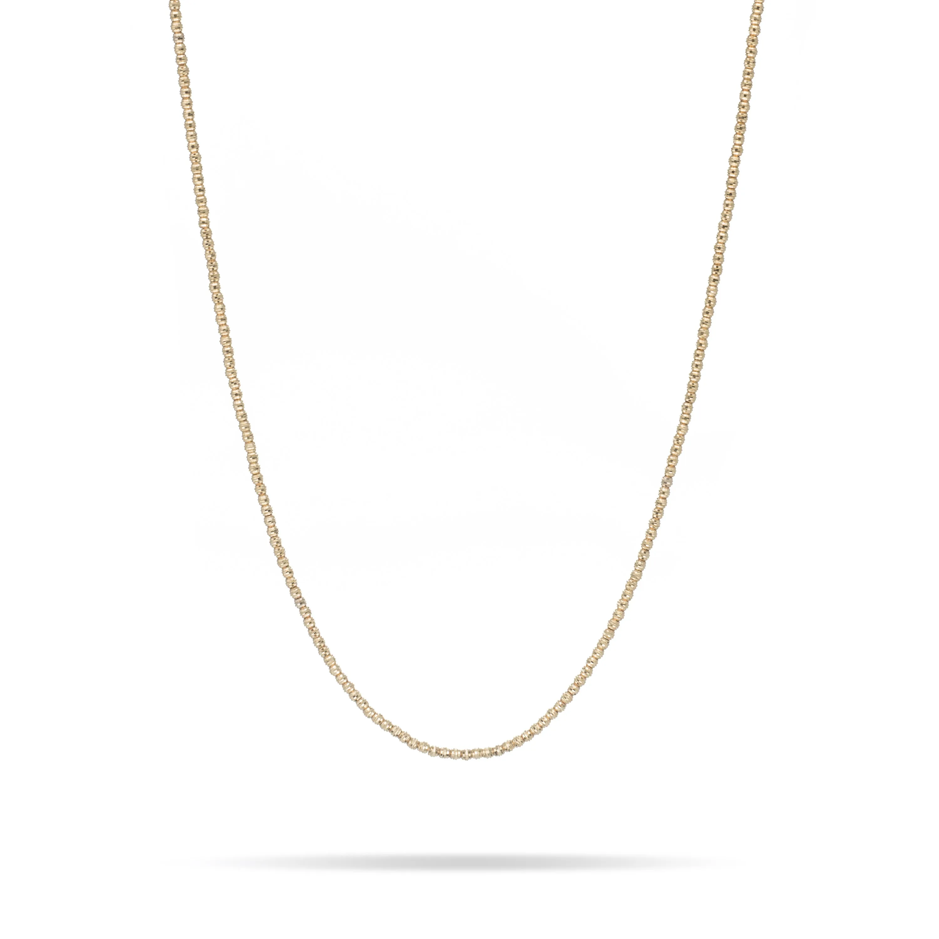 Diamond Cut Gold Bead Necklace