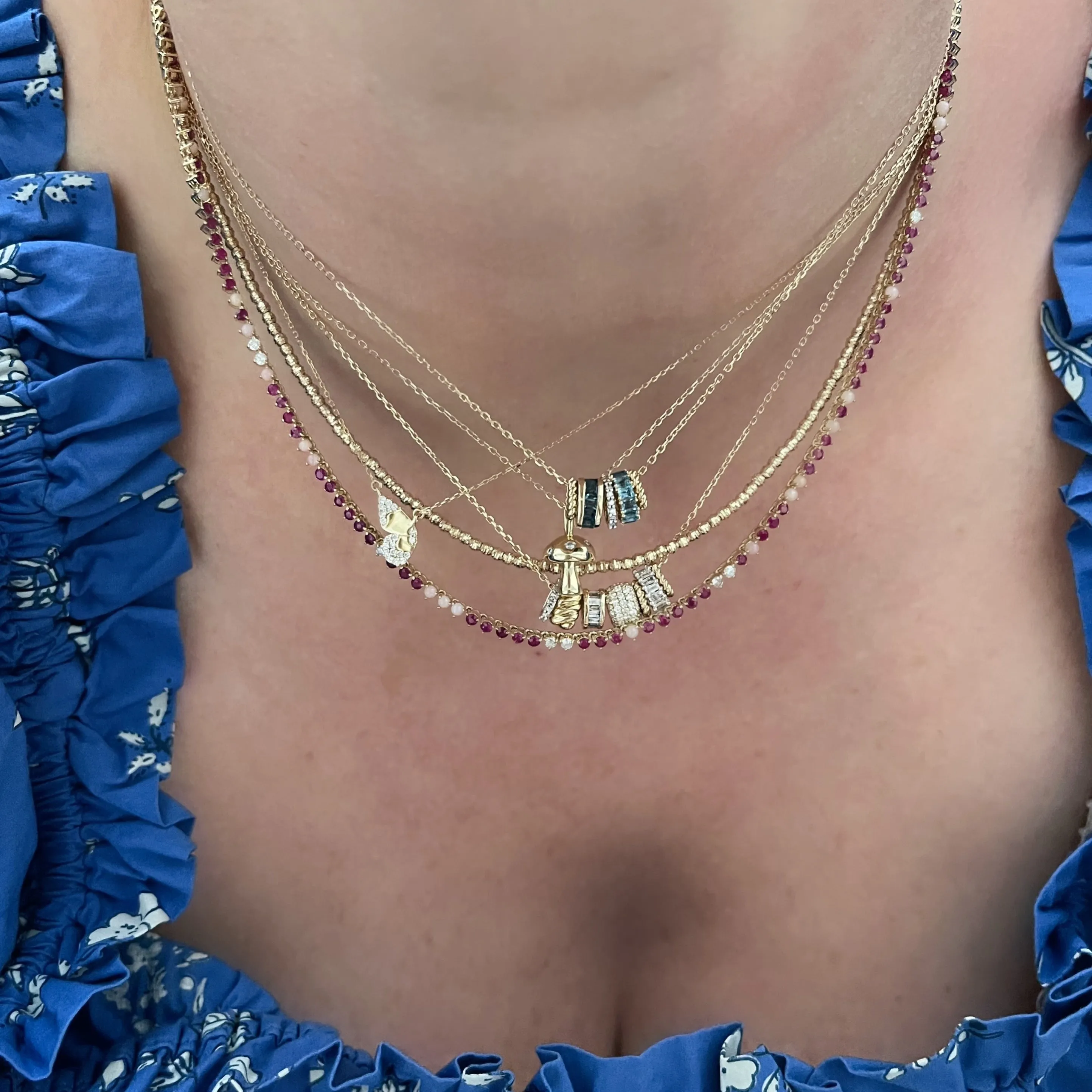 Diamond Cut Gold Bead Necklace