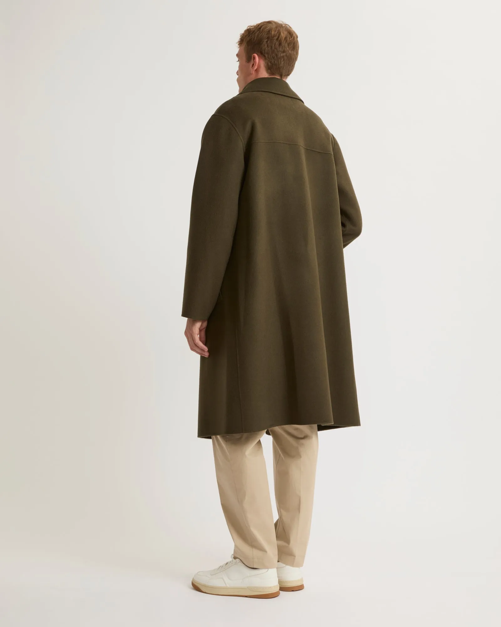 Double-sided wool-cashmere coat