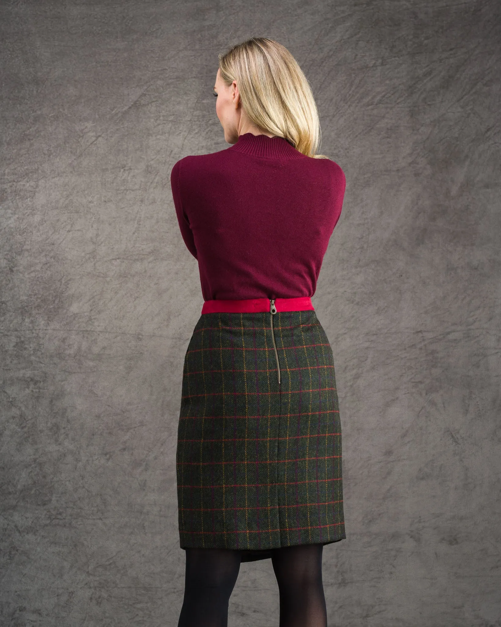 Emma Tweed Skirt - Primary Green