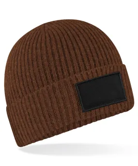 Fashion patch beanie | Walnut/Black