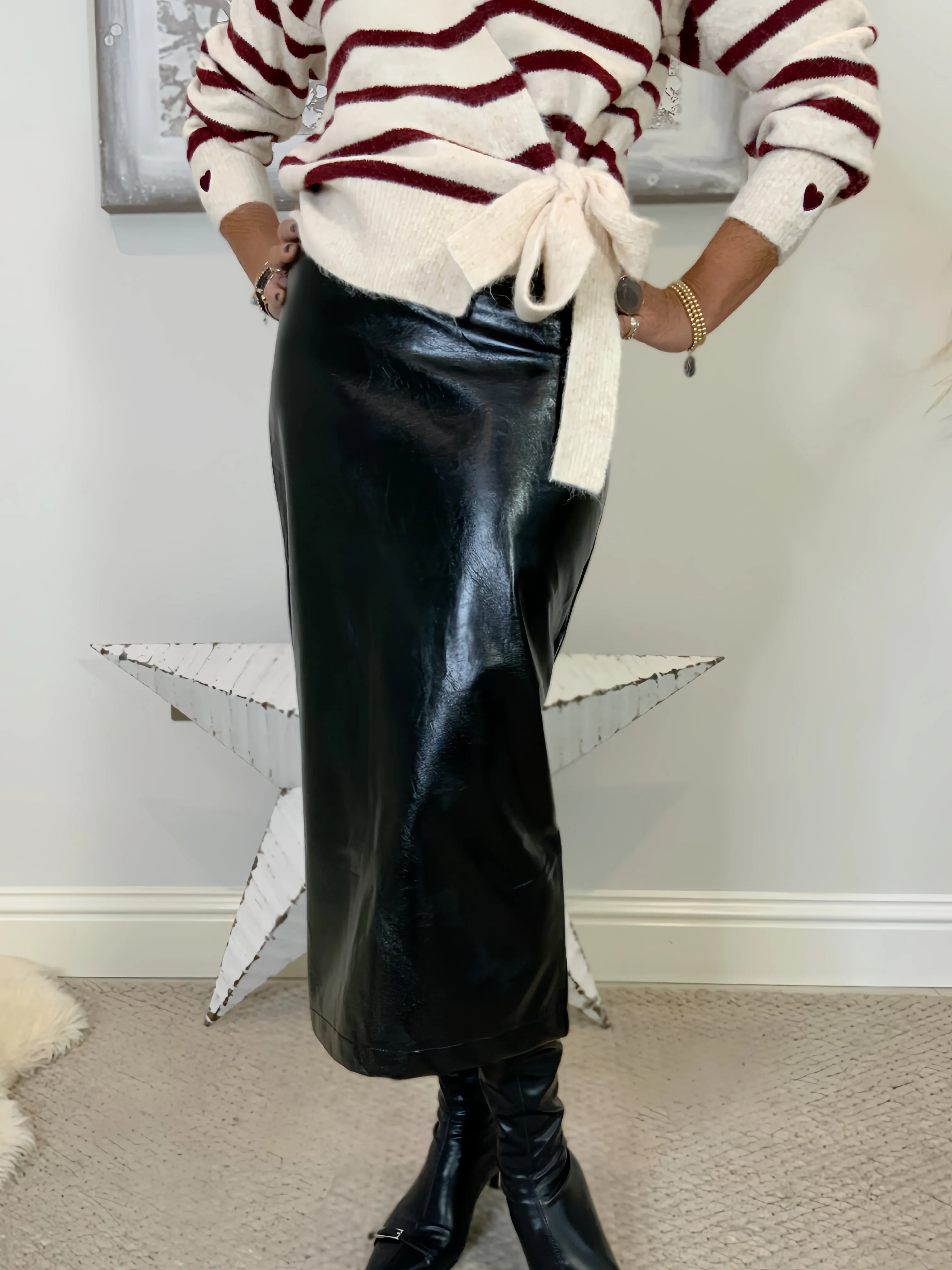 Faux Leather Pencil Skirt