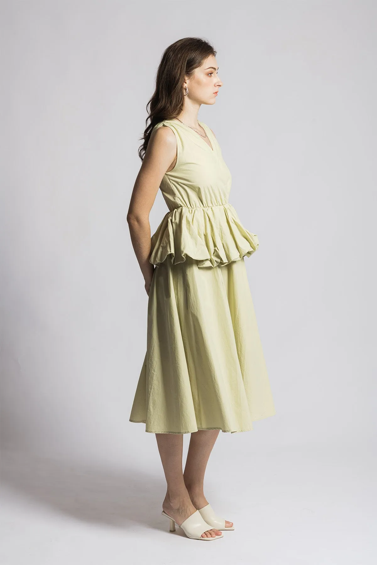 Feavette Sleeveless Peplum Maxi Dress